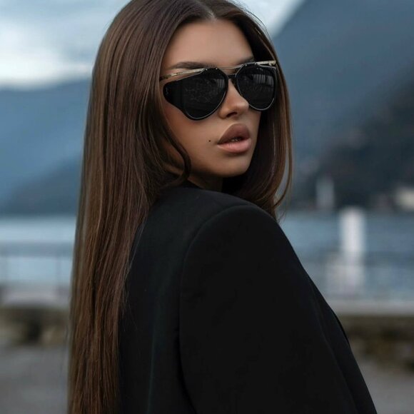 🕶️ New Saint Laurent SLM137 AMELIA 001 Sunglasses - Gold/Black Frame - Picture 3 of 14